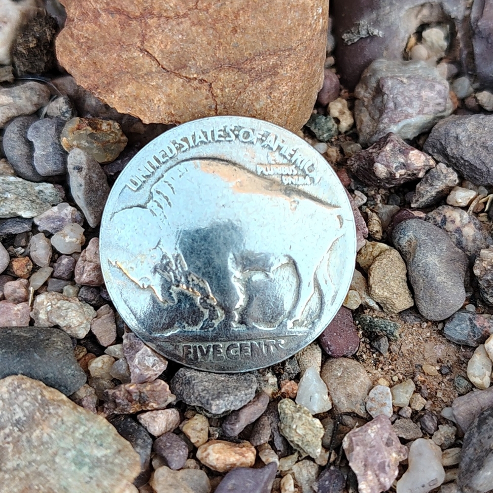 Button made from Buffalo Nickel